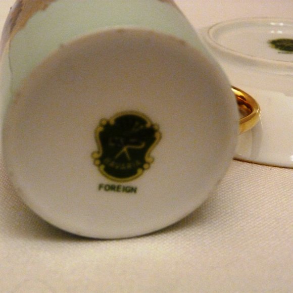 Leni Parbus PP Bavaria Demitasse Cup & Saucer set Gold Trim Germany FOREIGN Mark - Picture 8 of 9